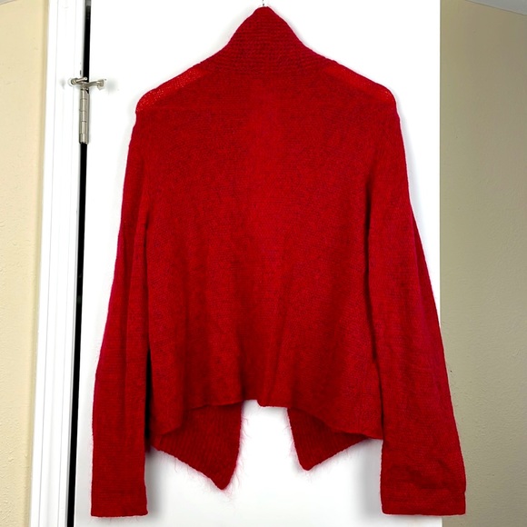Eileen Fisher Boho Cashmere Wool Mohair Open
Front Draped Peppered Knit Cardigan - Picture 3 of 7